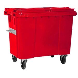 770 Litre Plastik Kırmızı Çöp Konteyneri